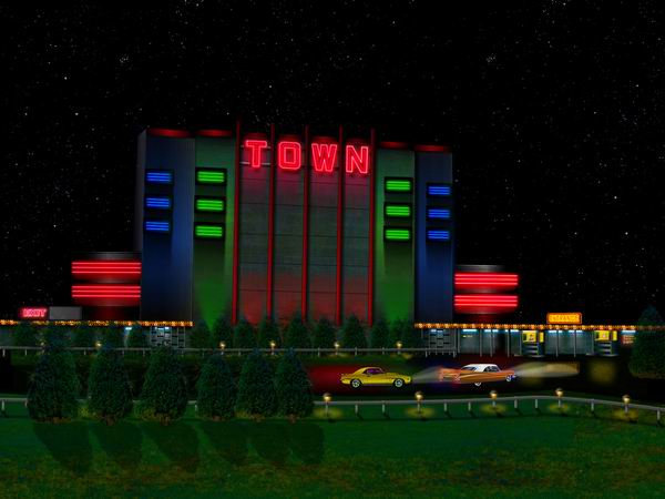 Town Drive-In Theatre - DIGITAL RECONSTRUCTION BY GARY